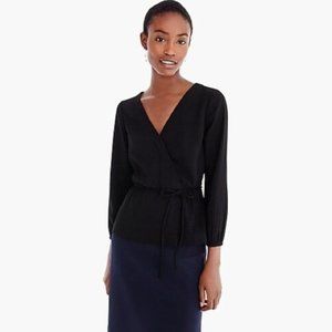 J. Crew Drapey Crepe Faux-Wrap Top